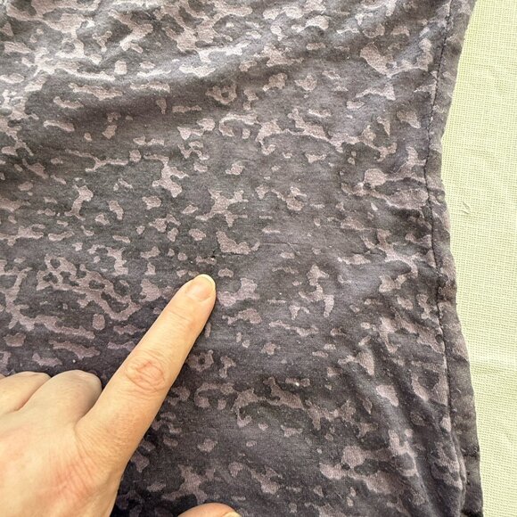 Vtg Y2K Eyeshadow Burnout Top Womens Sz L Distressed Purple Grunge Festival Rave - Picture 10 of 10